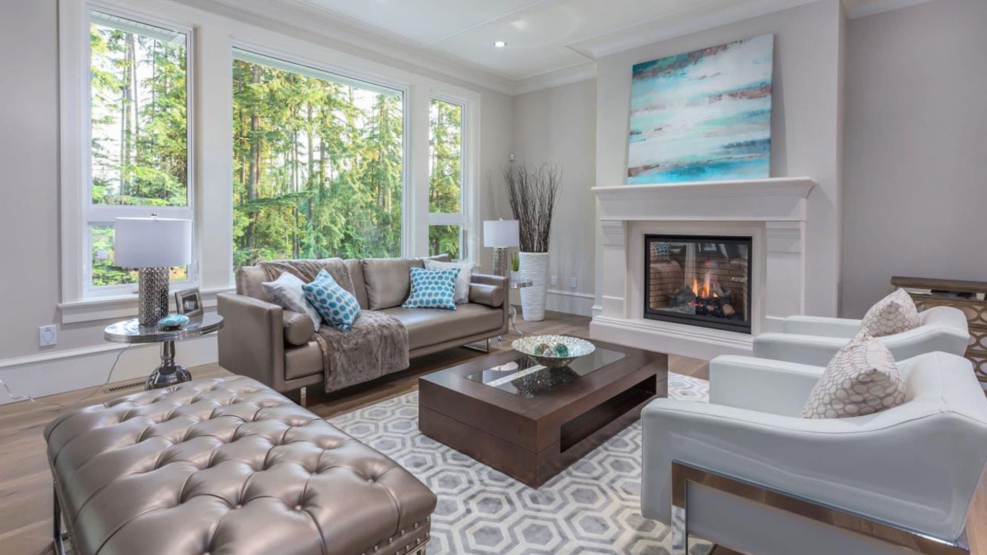 Professionally staged living room